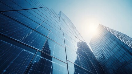 Transparent solar panels for windows, see-through solar panels integrated into modern building windows, 