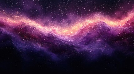 A vibrant and colorful nebula in space with glowing pink, purple, and orange colors.