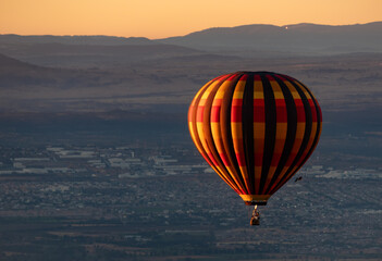 hot air balloon trip through the mountains of Mexico, balloon flight concept