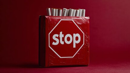 Fototapeta premium cigarette box with the word STOP