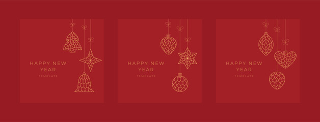 Luxury Christmas invitation, art, design templates