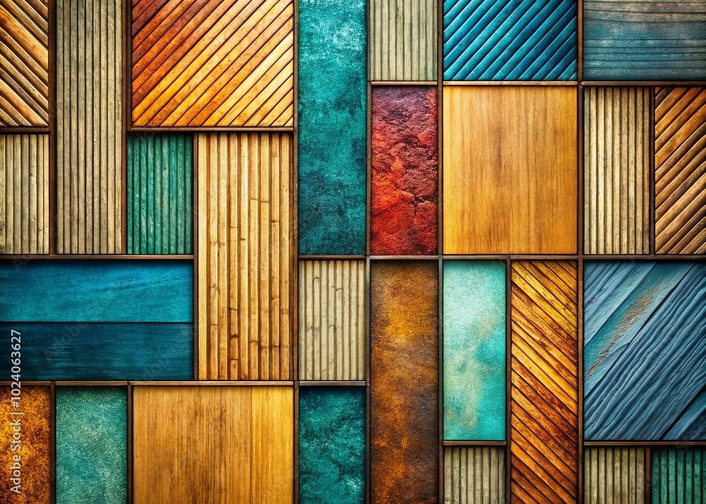 Poster abstract design featuring rectangular line textures, providing spacious areas for modern illustratio
