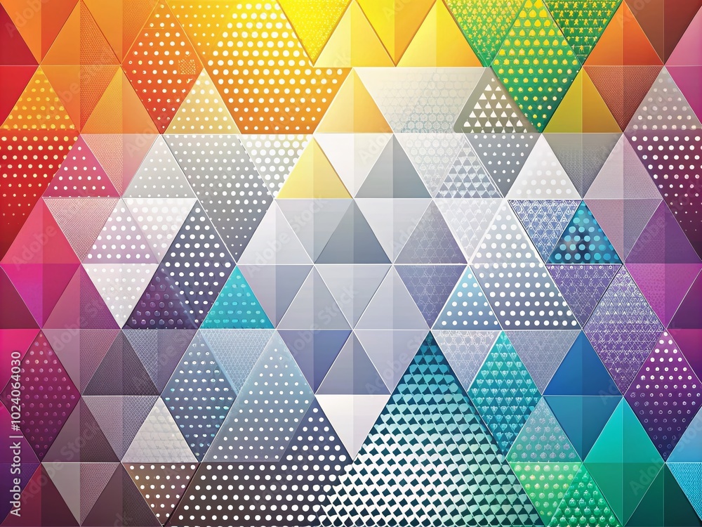 Poster abstract gradient white and gray triangles template design with geometric style and halftone backgro