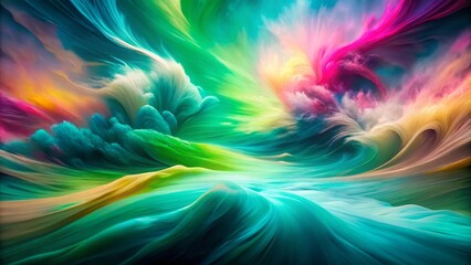 Abstract Long Exposure Colorful Watercolor Background in Green, Blue, and Pink for Artistic Projects