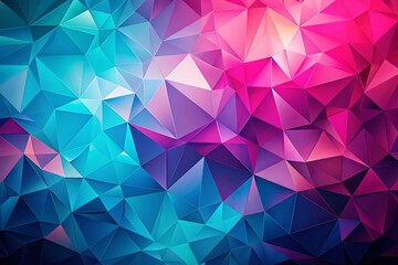 Obraz premium Abstract Pink Teal Blue Gradient Low Polygon Background for Modern Designs and Creative Projects in Vibrant Color