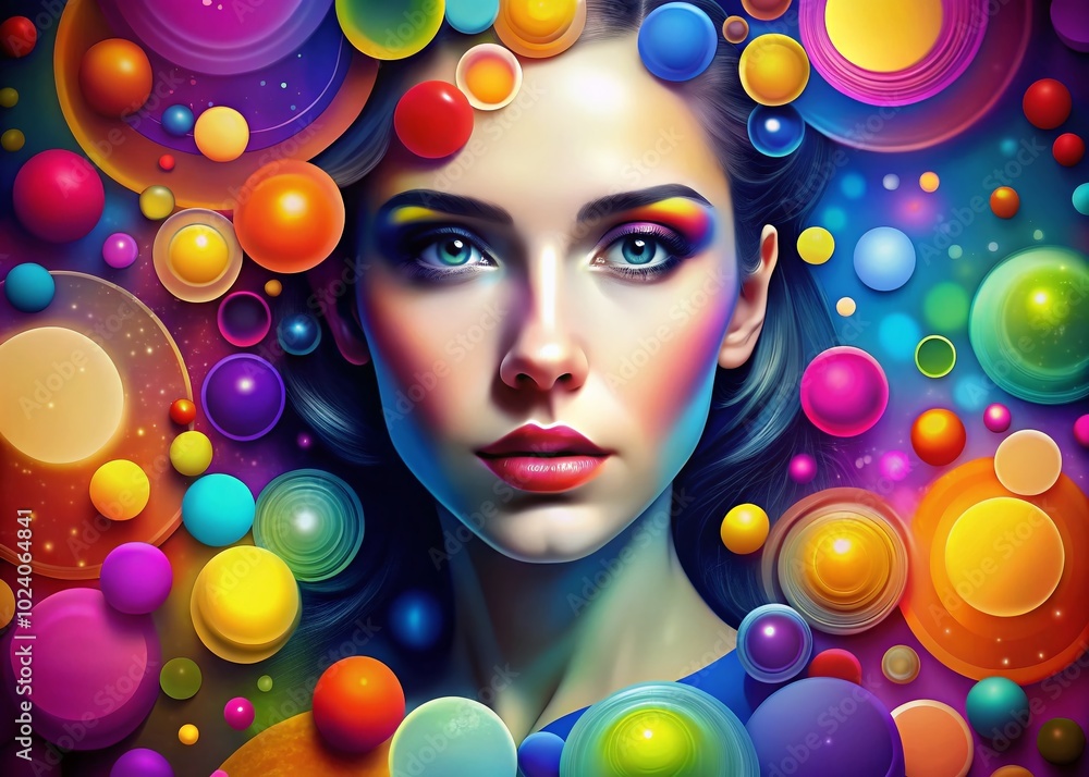 Aufkleber abstract vector background illustration with colorful circles for creative projects and modern desig