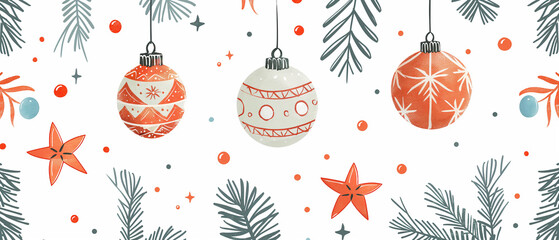 Christmas Ornament Seamless Pattern for Illustration Design