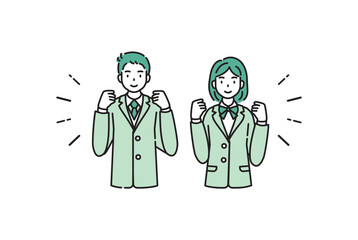 高校生　ガッツポーズ