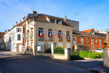 Obraz premium City Hall of Coulommiers in the French department of Seine et Marne in the capital region of Ile-de-France near Paris