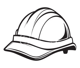 Construction Hard Hat Silhouette Vector, Engineer hard hat Safety Helmet, Safety helmet icon