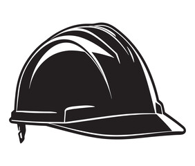 Construction Hard Hat Silhouette Vector, Engineer hard hat Safety Helmet, Safety helmet icon