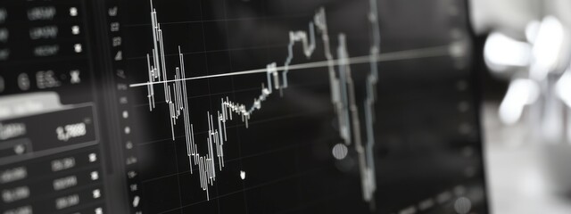 Minimalist Data Visualization, sleek computer screen displaying clear lines of a chart, emphasizing simplicity and clarity in design