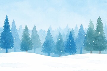 Obraz premium Intricate snowflake patterns falling over an enchanted winter forest