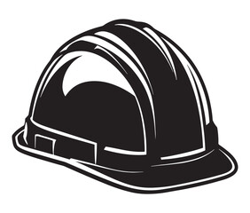 Construction Hard Hat Silhouette Vector, Engineer hard hat Safety Helmet, Safety helmet icon