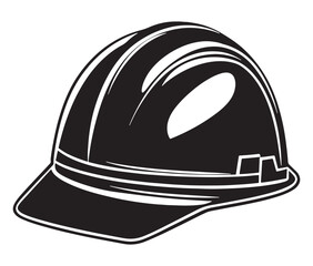 Construction Hard Hat Silhouette Vector, Engineer hard hat Safety Helmet, Safety helmet icon