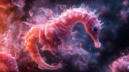 Seahorse in a Dreamy Underwater World - Digital Art
