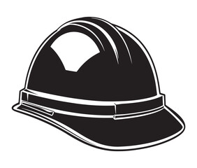 Construction Hard Hat Silhouette Vector, Engineer hard hat Safety Helmet, Safety helmet icon