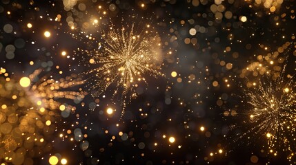 End of year wrap-up sale banner featuring fireworks and glitter effects