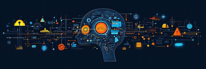Obraz premium Ai special education visualized in a detailed vector showing how artificial intelligence customizes learning plans for students with disabilities ensuring inclusive education