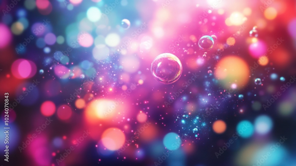 Aufkleber abstract colorful background with bokeh lights and bubbles