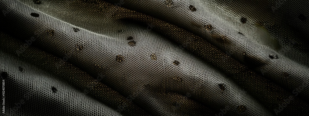 Aufkleber textured fabric with small holes and flowing wave-like patterns