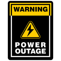 Warning, Power Outage, sign vector