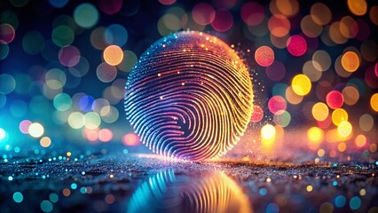 A stunning fingerprint design enhanced with a captivating bokeh effect, created through generative AI art, showcasing intricate details and vibrant