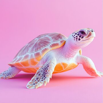 Sea turtle with a gentle expression and a textured shell