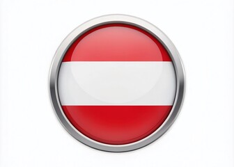 Obraz premium Austria National Flag Vector Icon Design - Round Circle Flag of Austria for Creative Projects and Graphic Use