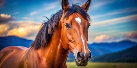Obraz premium Bay Horse Isolated on Black Background - Minimalist Equine Photography