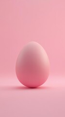 Fototapeta premium A single smooth egg sits against a solid background