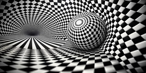 Black and White Abstract Optical Art Design with Tilt-Shift Photography for Unique Visuals
