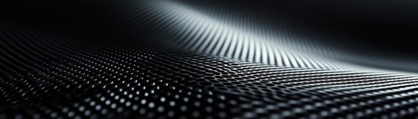 Abstract Black Grid Pattern with Subtle Depth and Light Reflection