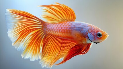 Fototapeta premium A vibrant fish with flowing fins swims gracefully