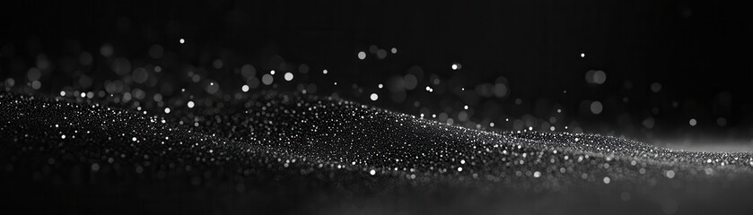 Fototapeta premium Abstract Black and White Glittering Landscape