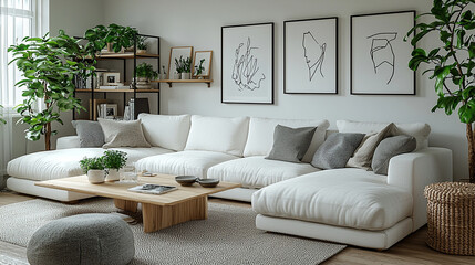 Artistic interior in Scandinavian style