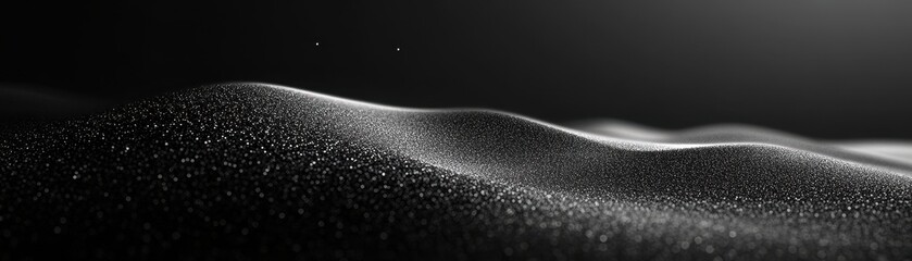 Abstract Black and White Wavy Surface with Delicate Droplets