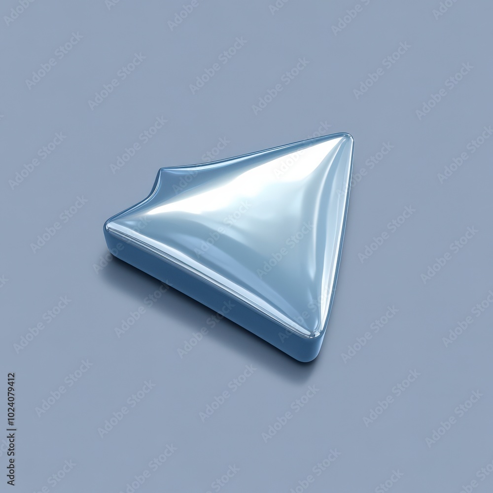 Aufkleber shiny metallic object on a light grey background with reflections