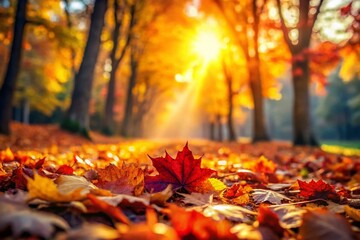 Captivating Autumn Leaves Bathed in Sunlight - Tilt-Shift Photography