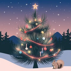 christmas tree with gifts