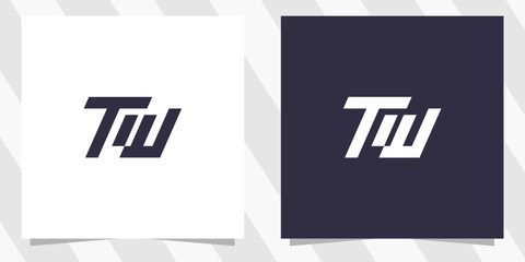 Letter tw wt logo design vector