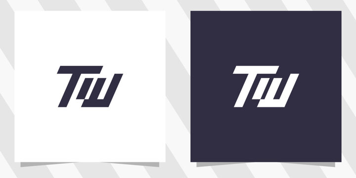 Letter tw wt logo design vector