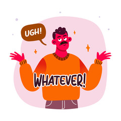 Fototapeta premium Whatever sticker in flat style