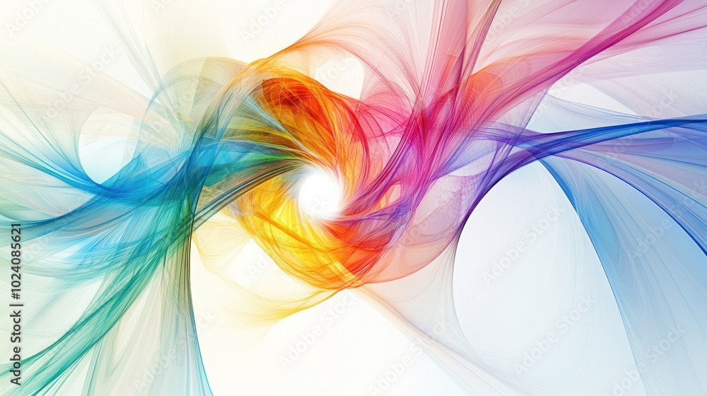 Poster mesmerizing display of vibrant quantum rays in a spectrum of colors,