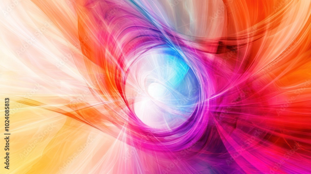 Poster mesmerizing display of vibrant quantum rays in a spectrum of colors,