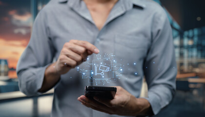 Mobile Device with Security Camera Interface Icon