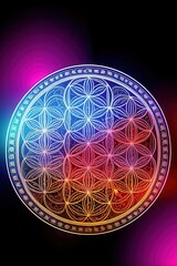 colorful Flower of Life wallpaper