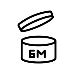 6 months PAO icon Outline vector for web ui