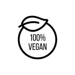 100% vegan icon Outline vector for web ui