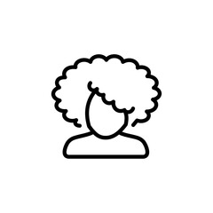 afro american woman or girl icon Outline vector for web ui